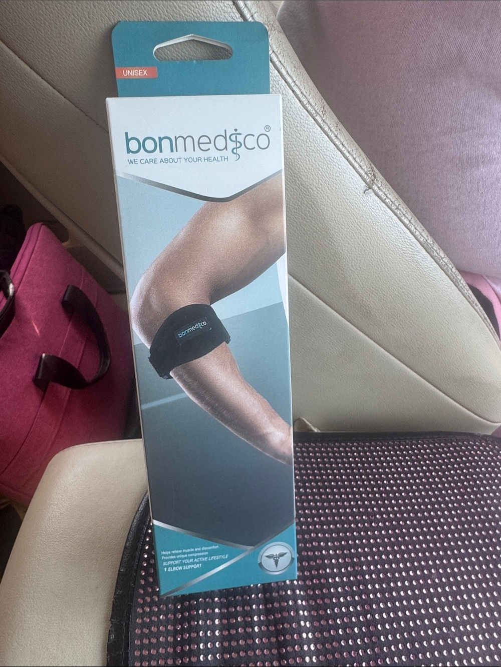 Unisex Black Elbow Support Strap: One Size (NEW)